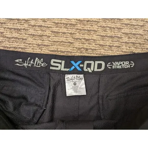 Salt Life SLX-QD Hybrid Shorts Men’s 40 Vapor Stretch Cargo Black Swim Beach - Picture 4 of 9